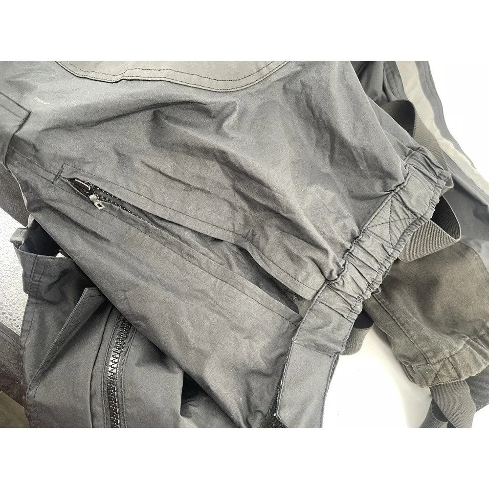 Y2K Vintage Harley-Davidson Bib Overalls Black Motorcycle Cargo Pants XS
